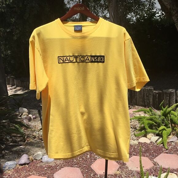 NAUTICA T-SHIRT SIZE XL YELLOW COTTON - Picture 4 of 5